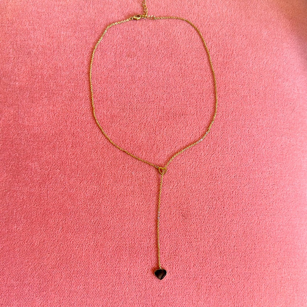 Double heart drop necklace nwot